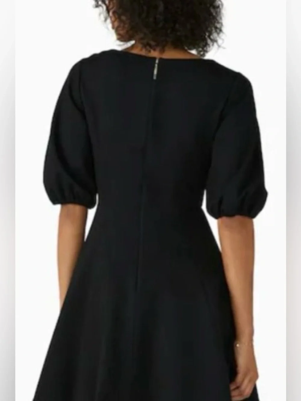 Kate Spade New York Ponte Puff Sleeve Fit & Flare LBD Black Mini Dress ZB14